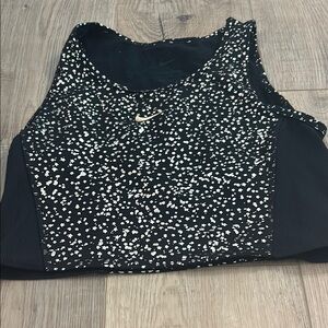 Nike Black and White Graphic Crop Tank Top